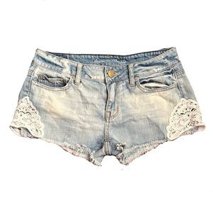American Eagle 2000s Lace Jean Shorts